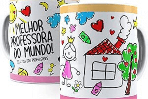 imagem presente para professora: canecas personalizadas