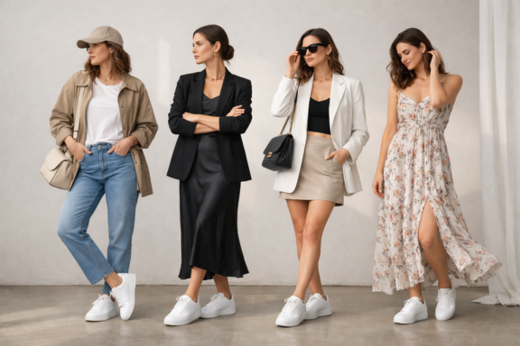 imagem 7 looks com o mesmo sapato: prática real no dia a dia